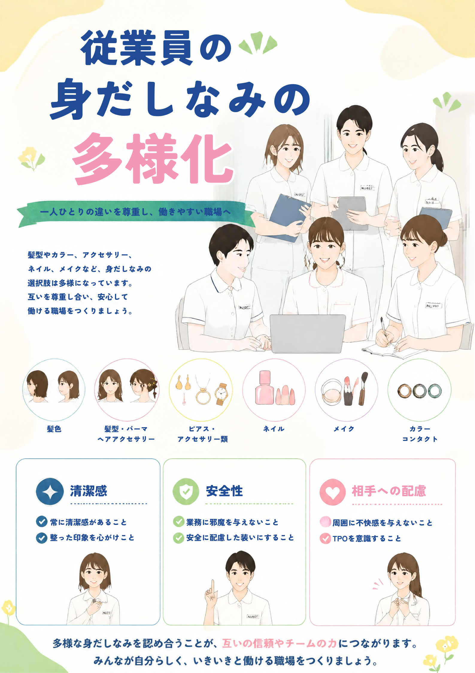 職員の身だしなみ多様化